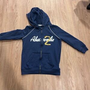Abercrombie & Fitch Blue Hoodie with Yellow Detail